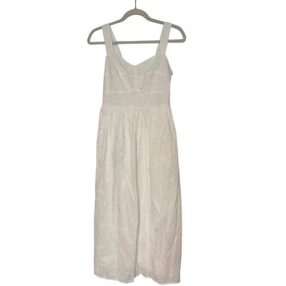 NWT J.Crew Eyelet Midi Dress In White Size 4 - Picture 4 of 9